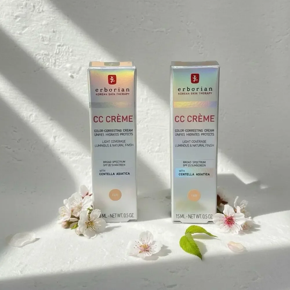 2 X Erborian Color Correcting CC Cream with Centella Asiatica, Fair 15ml
